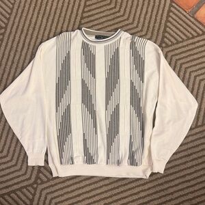 Vintage Protege Collection cream striped sweater